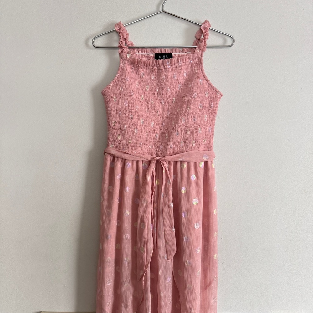 Ally B Pink Textured Kids Jumpsuit